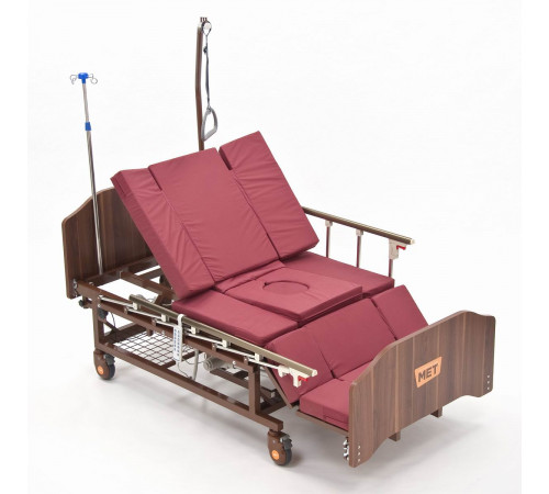 MET EVA Кровать функциональная медицинская электрическая с полным переворотом, с туалетом, с "ушками"