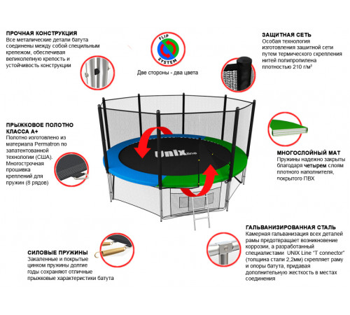 Батут UNIX Line Classic 14 ft (outside)