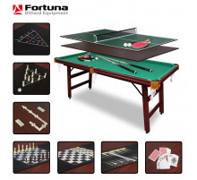 Бильярдный стол Fortuna Пул 6фт 9 в 1 с комплектом аксессуаров