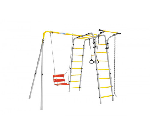 Детский спортивный комплекс для дачи ROMANA Веселая лужайка - 2 (желтый/серый)