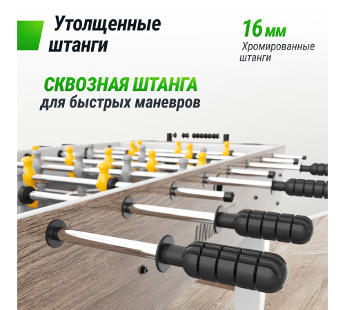 Игровой стол UNIX Line Футбол - Кикер (125х61 см) Grey Wood