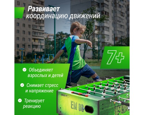 Игровой стол UNIX Line Футбол - Кикер (140х74 cм) Green