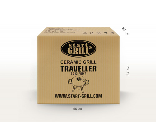 Портативный керамический гриль TRAVELLER 12 дюймов (черный) (30,5 см)