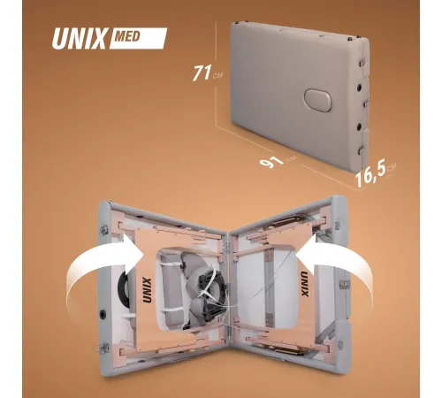 Массажный стол UNIX Безмятежность / Serenity 3 секции серый