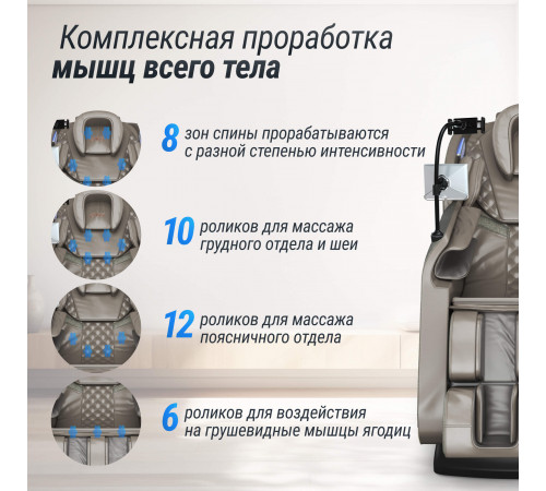 Массажное кресло UNIX Амелия / Amelia серый