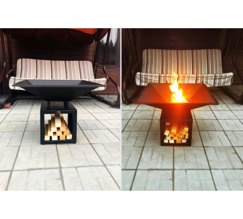 Очаг с вентиляционными отверстиями и решеткой для приготовления (№3)