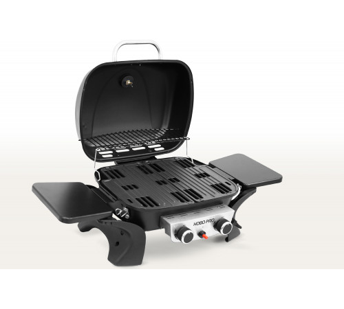Комплект: Портативный газовый гриль 2 горелки и Подставка складная для газового гриля HOBO PRO