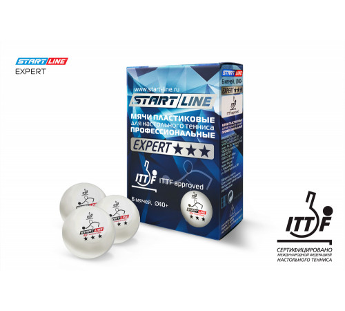 Мячи Start line EXPERT V40+ 3* (ITTF) (6 шт)